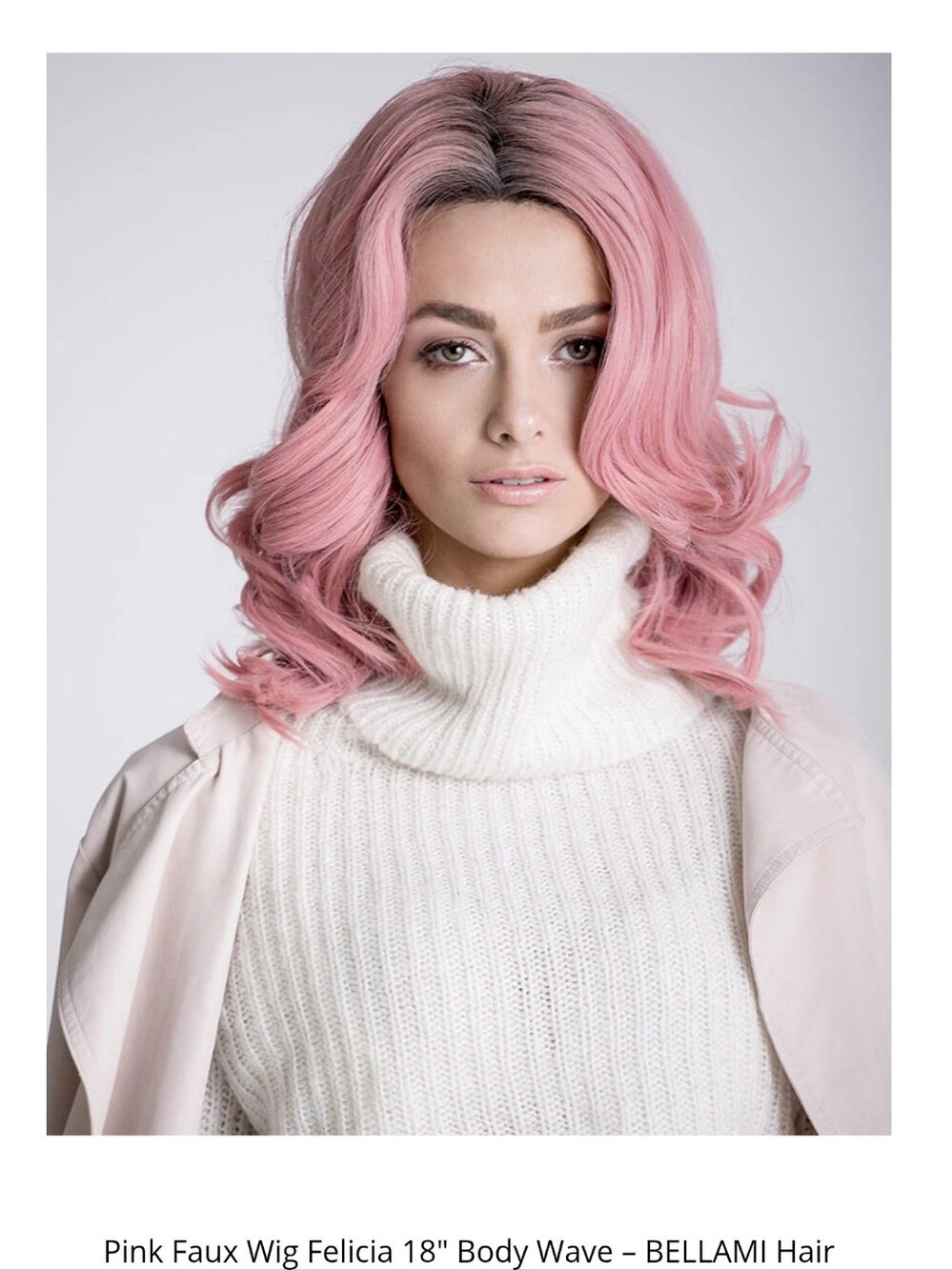 Pink Faux Wig Felicia 18" Body Wave – BELLAMI Hair
